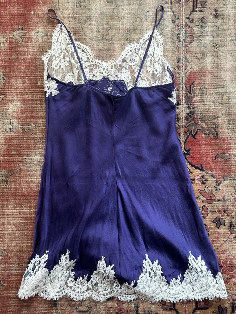 Vintage Marjolaine Silk Slip Dress - Picture 4 of 7